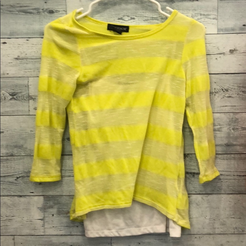 Pastel Yellow Striped Shirt Undershirt Included